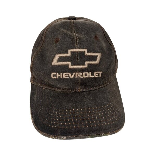 Chevrolet Snap Back Baseball Cap Brown Adult One Size Embroidered Chevy Logo Hat - Picture 1 of 7